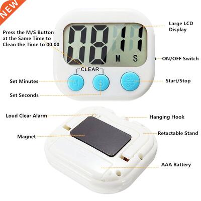 Dgtal Ktchen Tmer Bg Dgts Loud Alarm Magnetc Backng