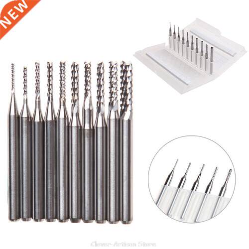 10Pcs 1/8'' 0.8-3.175mm Drill Bits Engraving Cutter