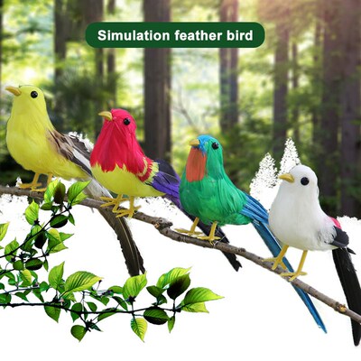 Artificial Bird Ornament Decorative Simulation Colorful Fake