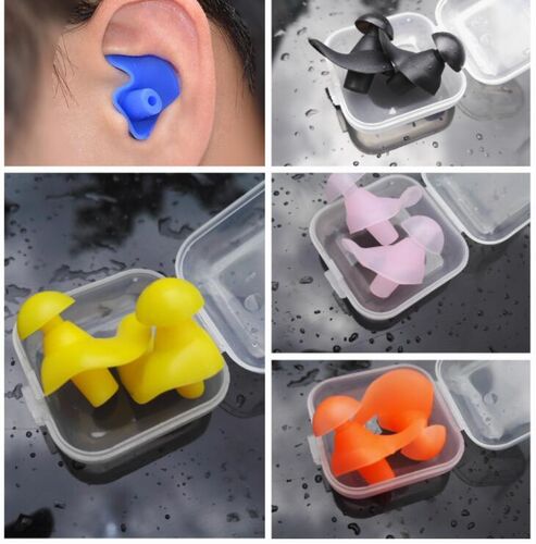 1 Pair Waterproof Swimming Silicone Swim Earplugs For Adult