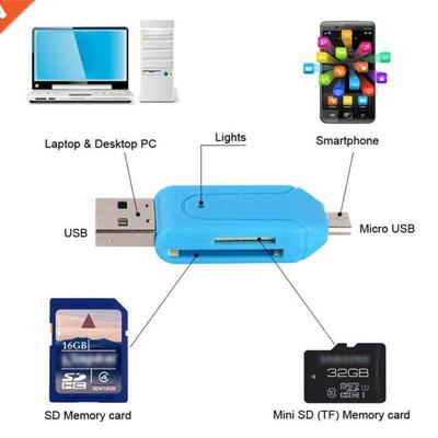 2 in 1 USB OTG TF SD Flash Memory Micro Card Reader Adapter
