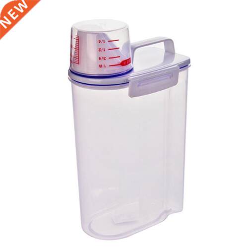 Rice Beans Stoarge Jar With Measuring Cup Refrigerator Food