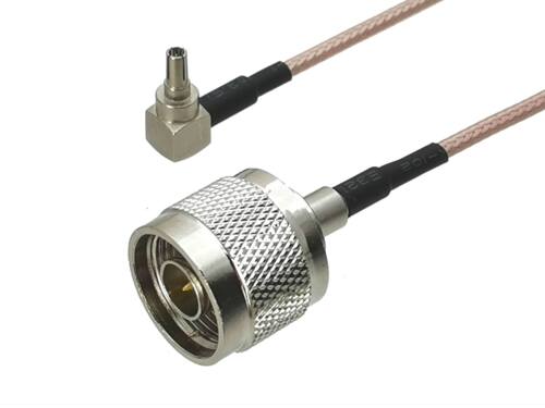 1Pcs RG316 N Male to CRC9 Male Plug Right angle Connector RF