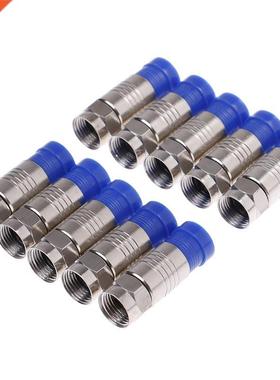 10Pcs F-Type Male Plug Compresson Connectors For RG6 Coax C