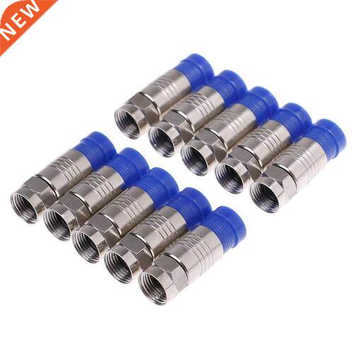 10Pcs F-Type Male Plug Compresson Connectors For RG6 Coax C