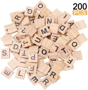200pcs Scrabble Tiles for Crafts Wooden Letters Scrabble Let