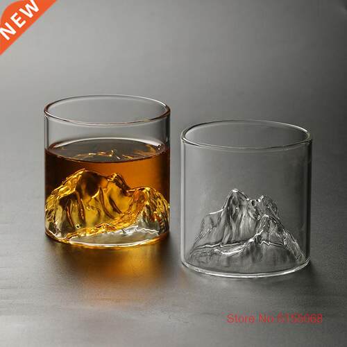 Large 3D Mountains Japanese Whisky Glasses Old Fashioned Whi