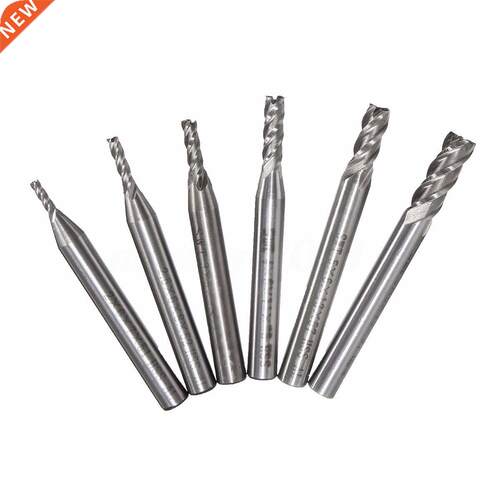 SWT 6pcs 2-6mm HSS Shank 4 Flute End Mill Cutter CNC Drill B