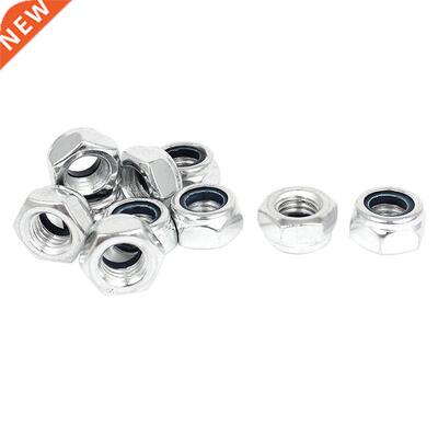 M14 x 2mm Nylock Nylon Insert Hex Lock Nuts 10pcs,Silver