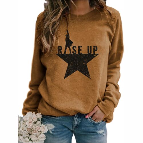 Stars Print Sweatshirts Women Long Sleeve Top Autumn New O-n