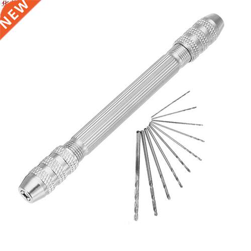 0.5-3.2mm Double Head Chuck Mini Hand Drill With 10pcs 0.8-3