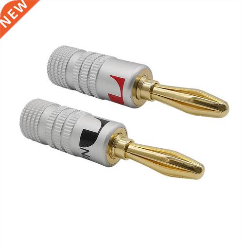 2Pcs Banana Connector Gold Plated 4mm Banana Plug Speaker Au
