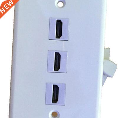 3 Gold Plated HDMI Pigtails Wall Plate Face Cover for Home T