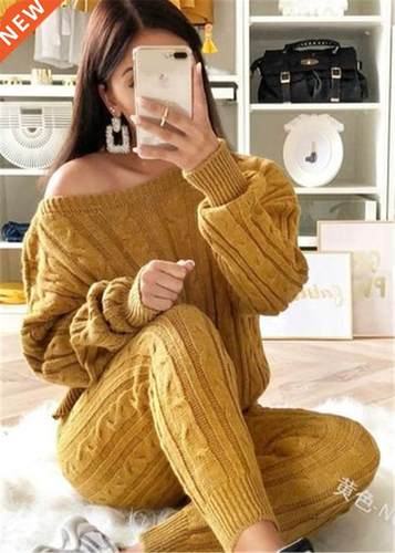 Retro Hot New Ladies Women's Suit Summer Sweater Joggers