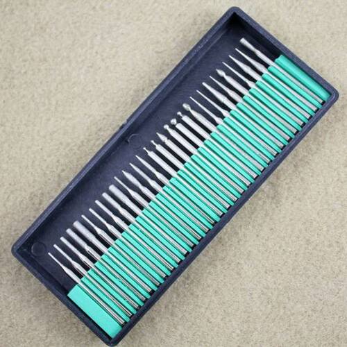 30Pcs 3mm Cylinder Diamond Burrs Bits Coated For Dremel Rota