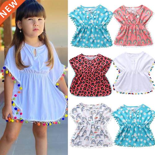 0-5Y Baby Girls Swimwear Cover-up 2022 Ser Leopard Tassel