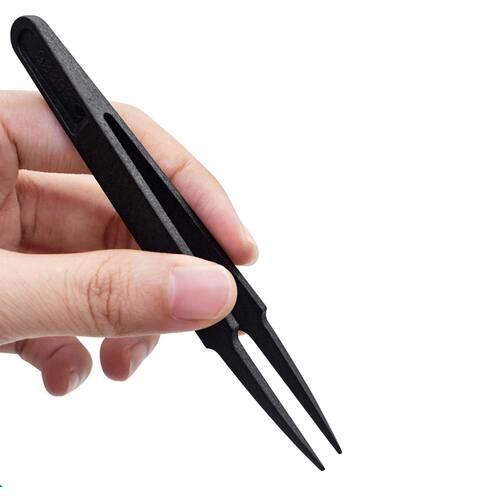 1PCS Electronic Tweezers Anti-Static Anti Magnetic Carbon Fi