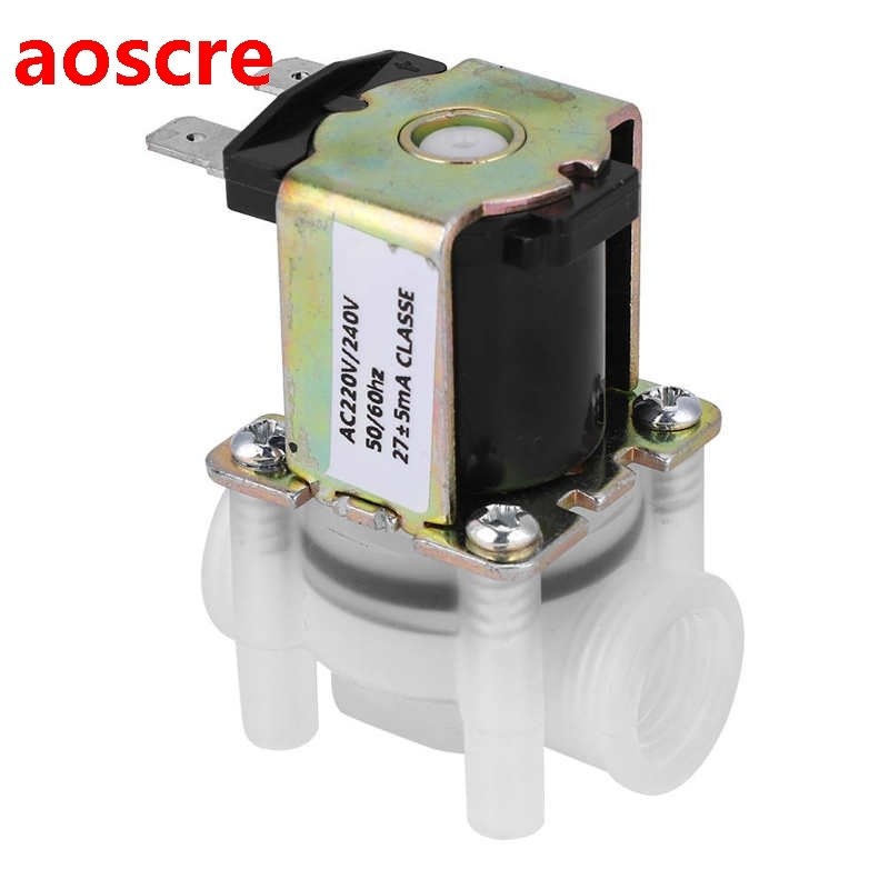 AC 220V G1/4 Inch NC Plastic Electric Solenoid Valve Normall