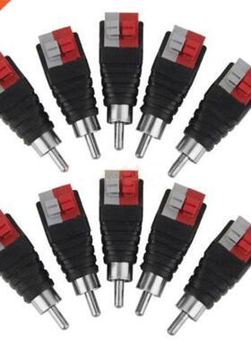 New 10Pcs Speaker Wire Cable to Audio MALE RCA Jack Connect