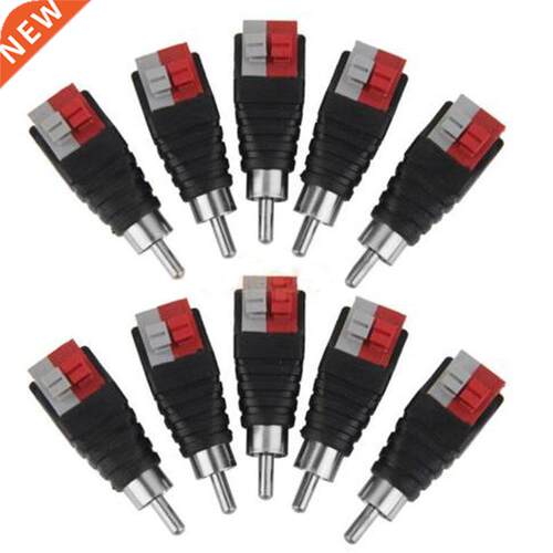 New 10Pcs Speaker Wire Cable to Audio MALE RCA Jack Connect