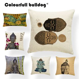 Ganesha Cushion Pillow Thailand China Buddha Zen Cover Pill