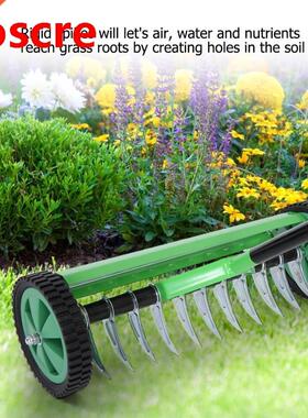 Outdoor Garden Lawn Aerator with Long Handle Spike Type Heav