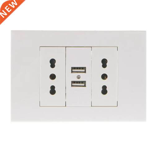 16A Wall Double Italian/Chile Plug Power Socket Adapter Dual