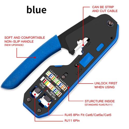 45 Tool Network Crimper Cable Stripping Plier Stripper for