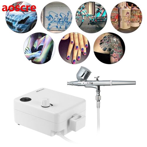 Dual Action spray gun Makeup Airbrush Kit Compressor Air Bru