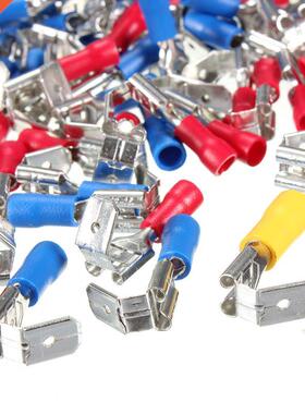 100pcs 10-22AWG Insulated Piggyback Spade Crimp Terminals Co