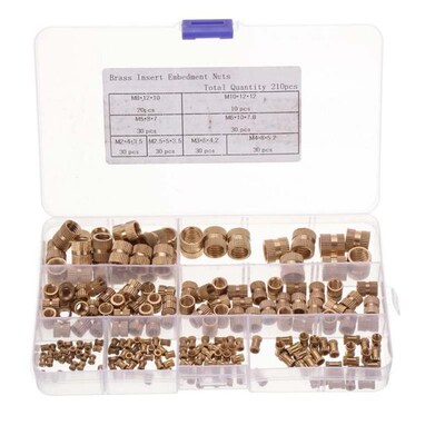 Suleve 210Pcs/set MXBN4 M2~M10 Metric Threaded Brass Knurl N