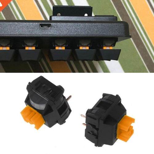 2 Pcs Dust-proof Orange Keyboard Switches for Mechanical Gam