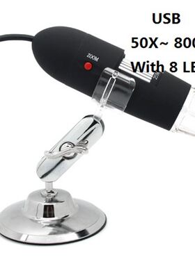 800X Digital USB HD Microscope Black 2MP 50X~800X Zoom Magni