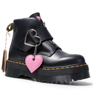 Love Button Leather Boots Martens Autumn Chunky Motorcycle B