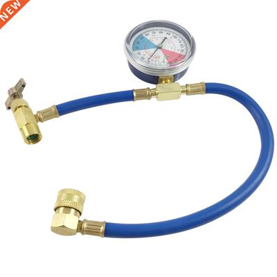 1pc Mayitr Metal R134a Recharge Measuring Hose Pressure Gaug