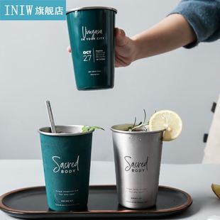 Stainless Steel Beer Coffee With Lid Portable Vacuum Flask L