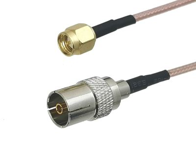 1Pcs RG316 IEC PAL DVB-T Female Jack to SMA Male Plug Straig
