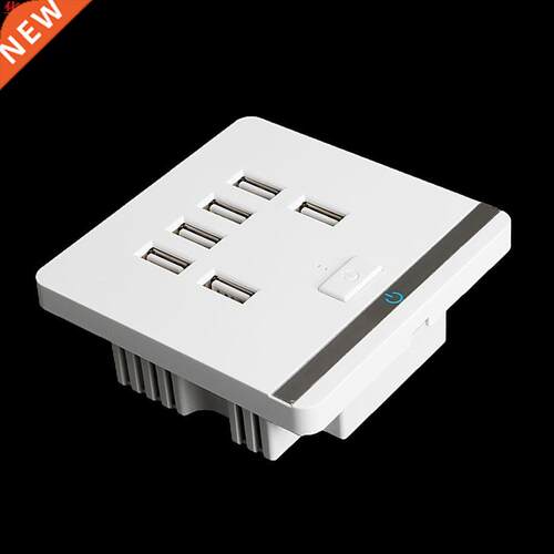 3.4A 6 Port USB Wall Charger Outlet Power Receptacle Socket