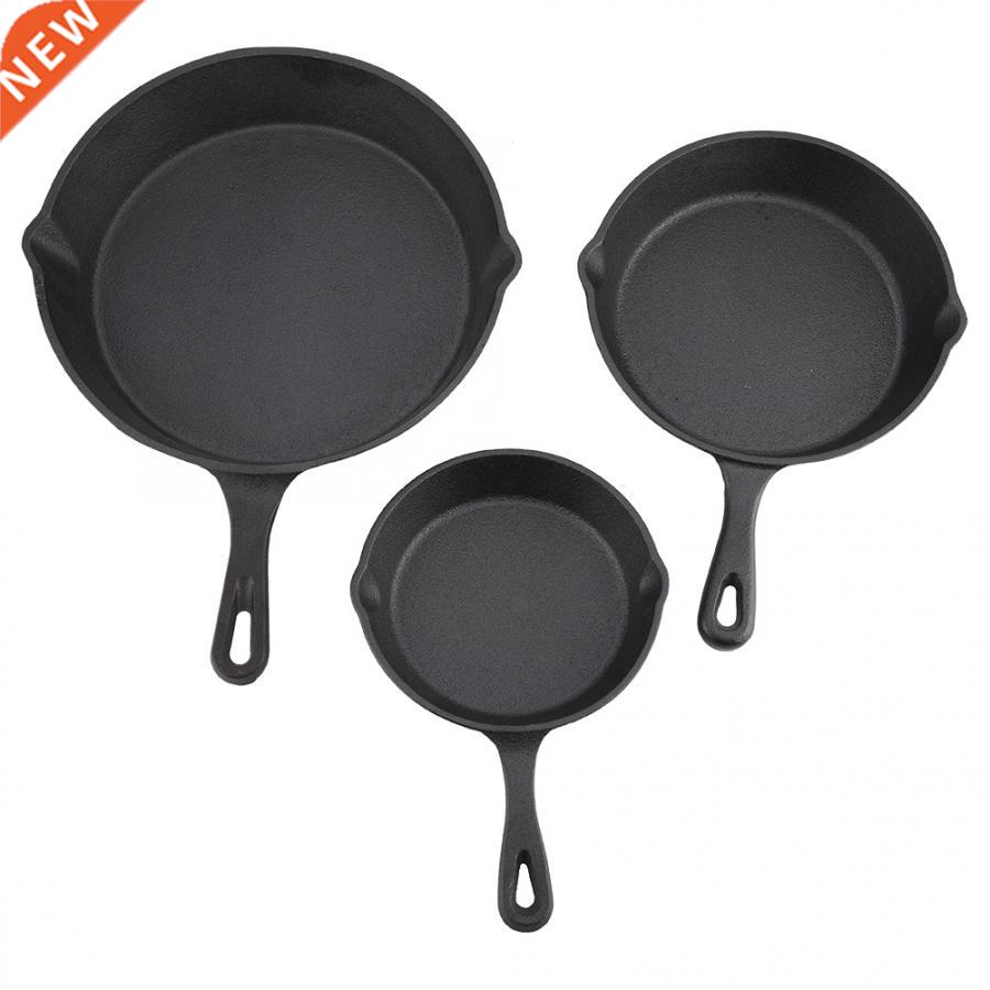 3pcs/Set 16cm 20cm 25cm Cast Iron Frying Pan Cookware Pots H