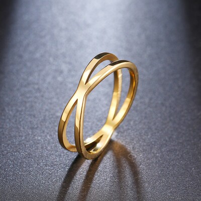 CACANA Bohemian Vintage Cross Gold Rings for Women Wedding T