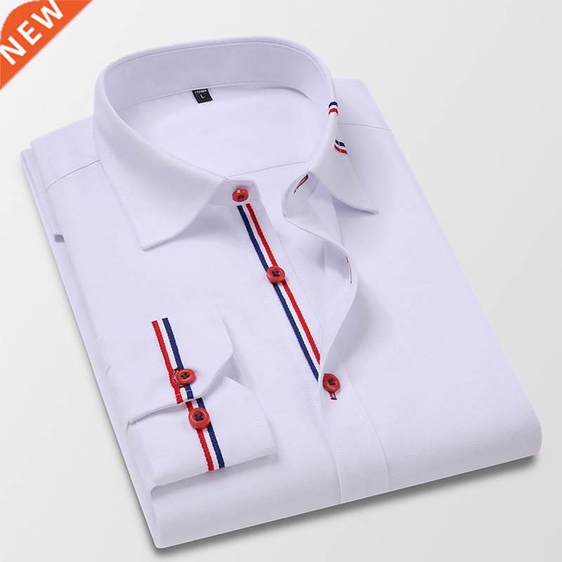 Quality Men's Long Sleeve Oxford Striped Casual Shirt Fr