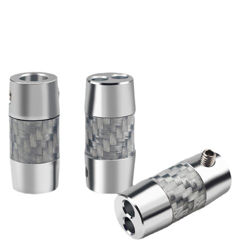 4Pcs 5.5mm To 3mm Speaker Cable Splitter Ring Carbon Fiber +