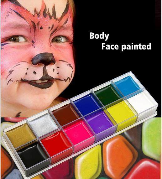 12 color body painting face play clown halloween makeup face