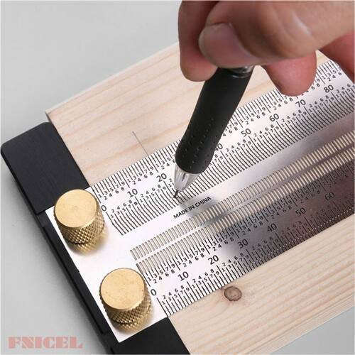 Woodworking Scribe Mking Line Gauge T-Type Ruler Sque Mi
