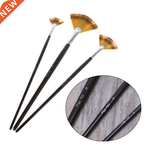 Set 3 Size Fan Brush Pen for Oil Acrylic Water Painting Arti