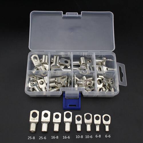 Bolt Hole Tinned Copper Cable lugs Battery Terminals set Wir