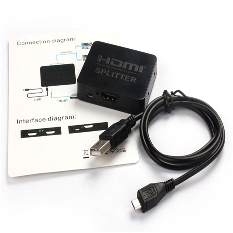 D3 View HD HDMI Switch Splitter 1 Input to 2 Output 1x2 in m