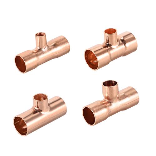 1 Pcs 1-inch x 3/4-inch x 1-inch Copper Reducing Tee Copper