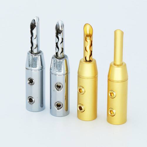 8PCS BA1419 Rhodium/Gold Plated BFA Z Banana Speaker Plug C