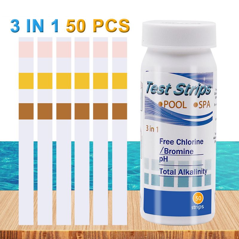 50Pcs 3-In-1 Swimming Pool Residual Chlorine PH Value Alkali